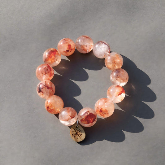 Hematite Quartz | Large 15mm Natural Stone Power Stone Bracelet (High Energy Purifying Stone)