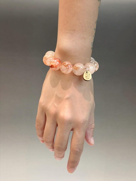 Hematite Quartz | Large 15mm Natural Stone Power Stone Bracelet (High Energy Purifying Stone)