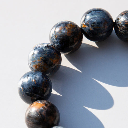 Pietersite | Large 14.5mm Natural Stone Power Stone Bracelet (Swirling Lightning Stone)